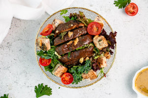 Portobello Mushroom and Mixed Leaves